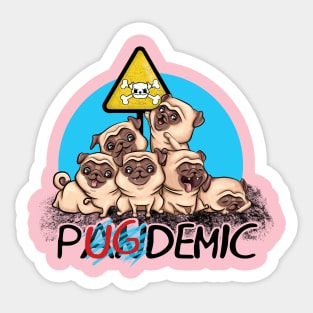 pugdemics pug pandemic dog cute and funny Sticker